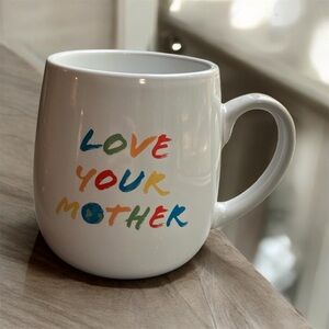 NEW Amici Home LOVE YOUR MOTHER White Coffee Tea Mug Earth Day Mug Planet Earth